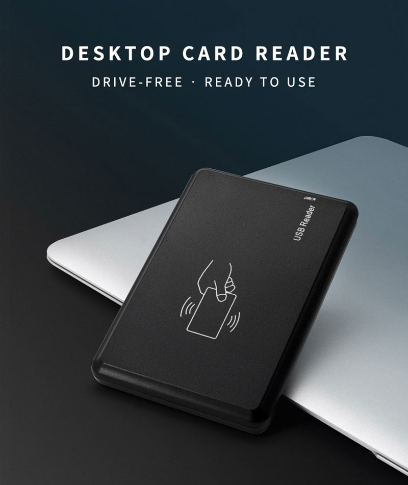 Leitor de cartão RFID USB sem contato para desktop para etiquetas de cartões de 125 kHz