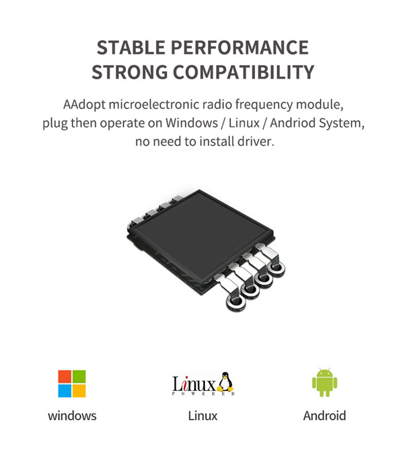 Leitor de cartão RFID USB sem contato para desktop para etiquetas de cartões de 125 kHz 3