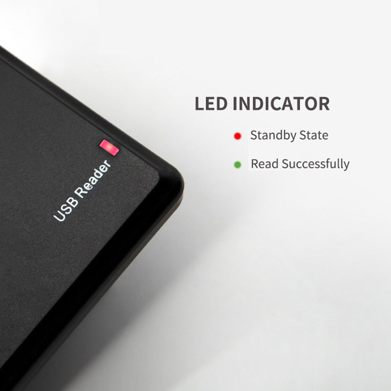 Leitor de cartão RFID USB sem contato para desktop para etiquetas de cartões de 125 kHz 8
