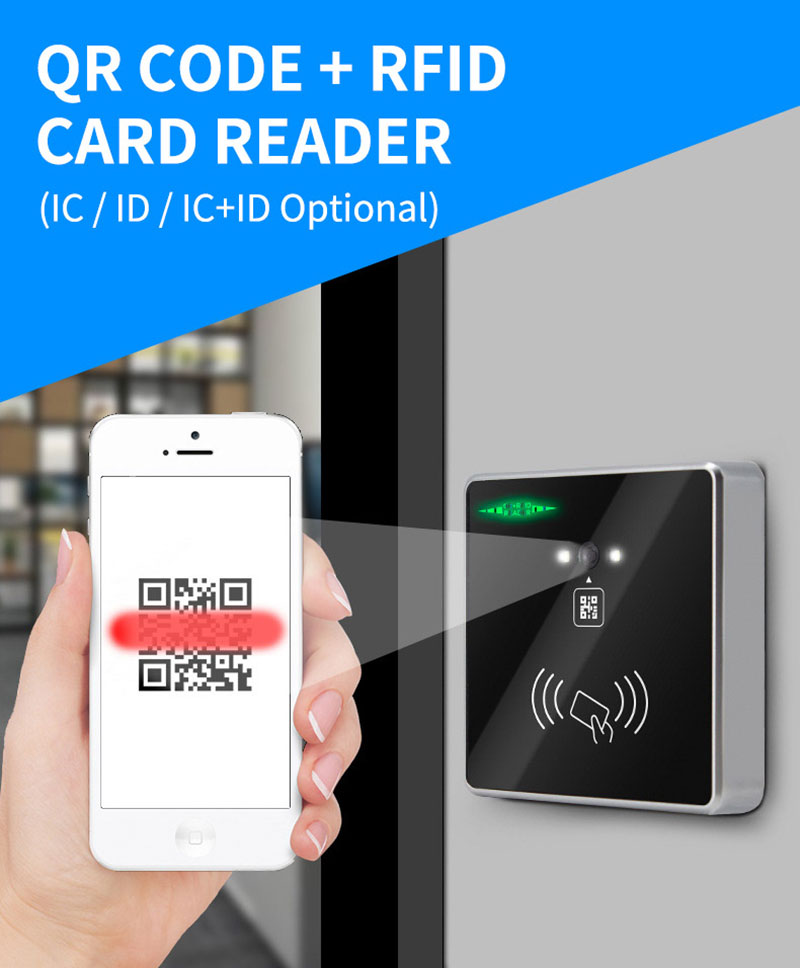 Leitor de controle de acesso RFID para leitura de código QR multiuso