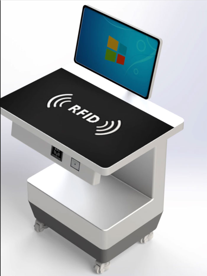 Estação de trabalho vertical RFID, máquina de empréstimo e devolução de autoatendimento, terminal de autoatendimento, plataforma de leitura e liquidação vertical UHF, fabricante 2