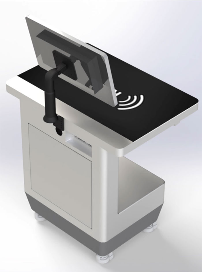 Estação de trabalho vertical RFID, máquina de empréstimo e devolução de autoatendimento, terminal de autoatendimento, plataforma de leitura e liquidação vertical UHF, fabricante 5