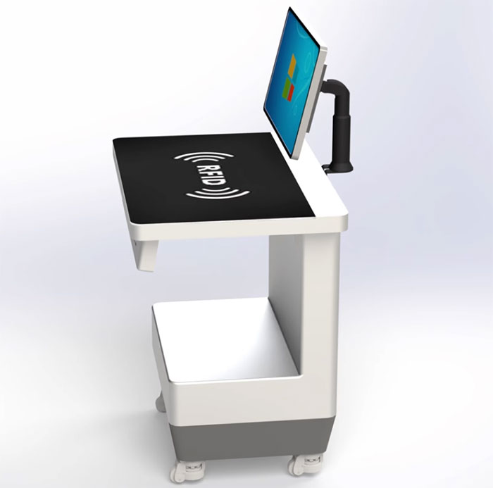 Estação de trabalho vertical RFID, máquina de empréstimo e devolução de autoatendimento, terminal de autoatendimento, plataforma de leitura e liquidação vertical UHF, fabricante 6